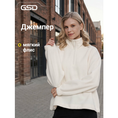 фото Толстовка gsd woman polar fleece jacket half zip auriga, размер l, , белоснежный
