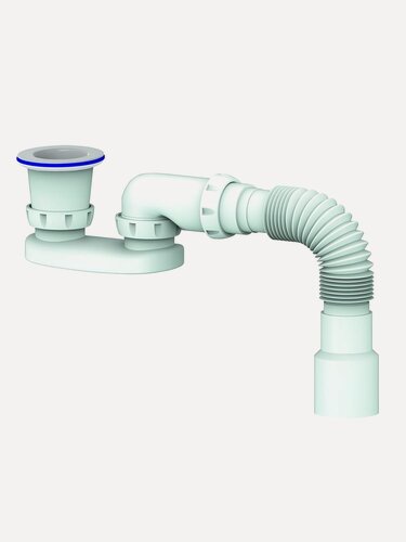 Изображение товара Сифон для душевого поддона Unicorn G22Р, 40х40/50 мм, белый, полипропилен. Надежный слив для вашей душевой кабины.