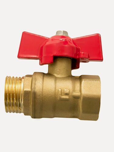 Изображение товара Кран для воды STI 3/4 дюйма, тип присоединения г-ш, надежная запорная арматура с удобной ручкой-бабочкой для систем водоснабжения.