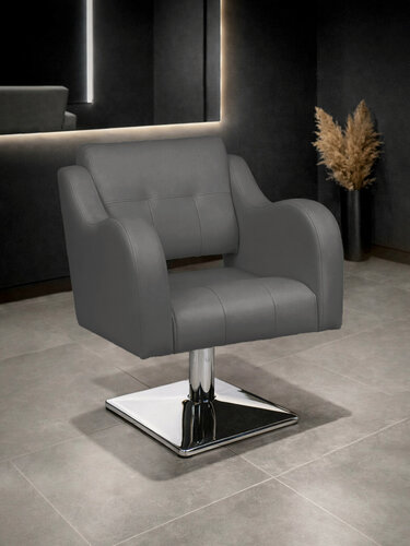 Изображение товара Парикмахерское кресло Волна, гидравлика, квадратное основание, Уютный мастер, светло-серый