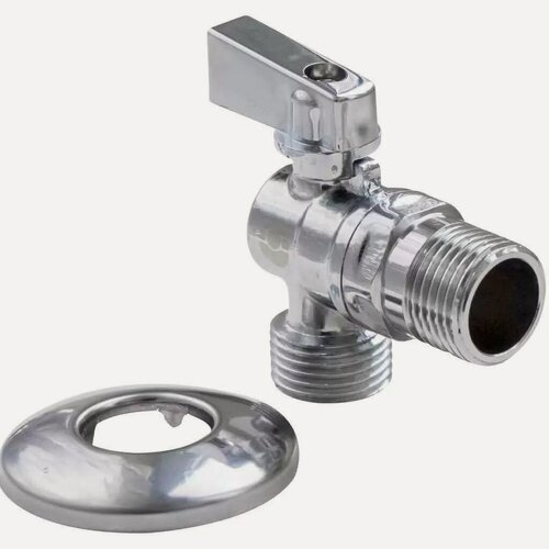 Изображение товара Кран для бытовых приборов Valfex 1/2"х3/4" угловой ш-ш серебристый — надежная запорная арматура для вашей сантехники