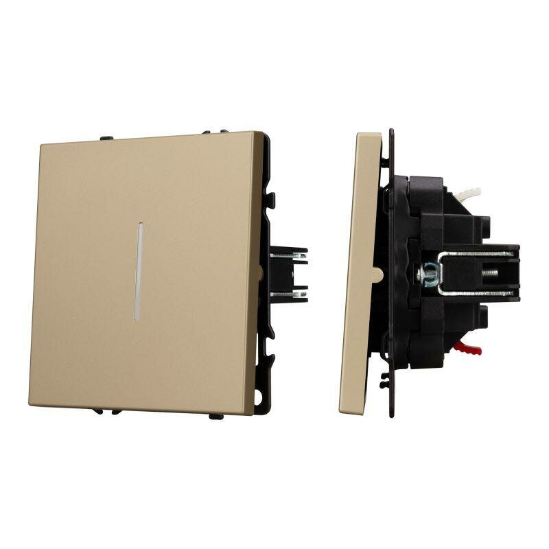 Выключатель непроходной 1-кл. LED SWT-NOBE-MK01-SFPL-L-GD 10А 230В механизм Arlight 054259