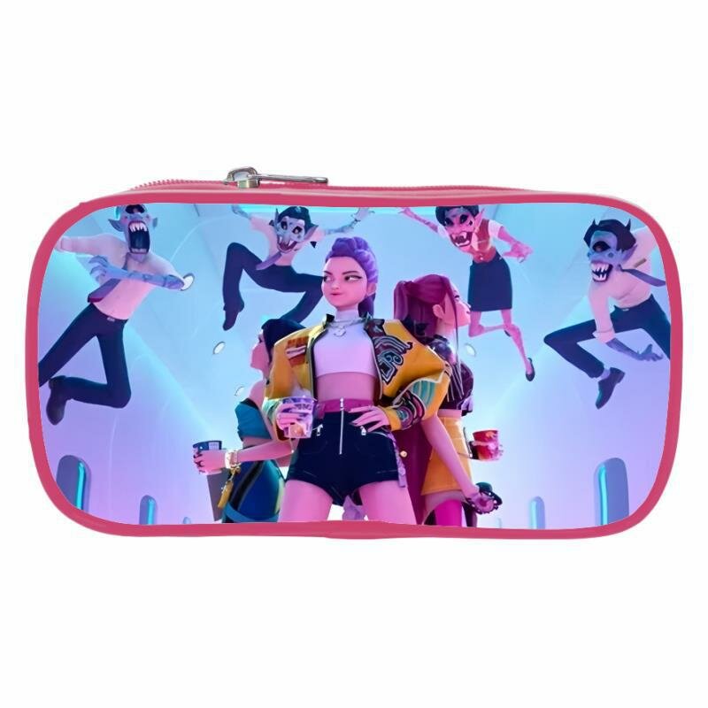 Розовая настраиваемая кейс для карандашей с темой K-Pop для детей, школьная канцелярская сумка с дизайном DIY, удобная