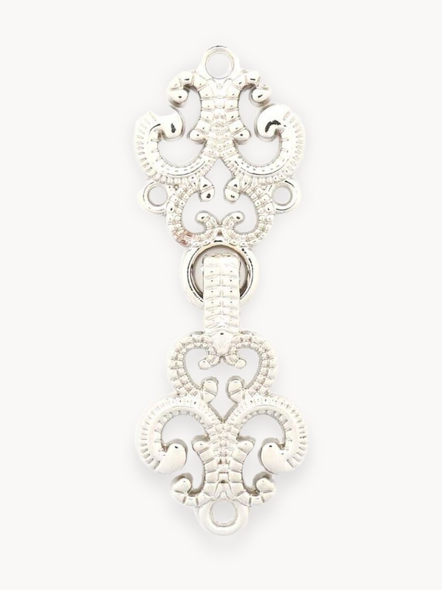 Крючки для одежды пришивные декоративные, 5,9*2 см, 6 шт, Айрис (никель)