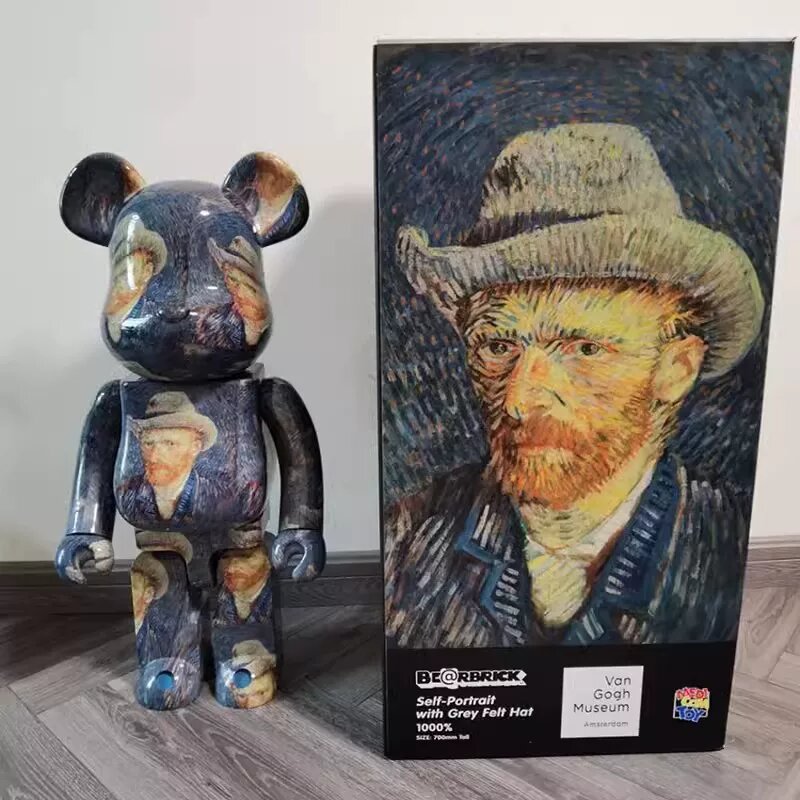Bearbrick 400% 28см Ван Гог Самопортрет Версия Верхней Части, Одна Суставная Щелчковая Звук