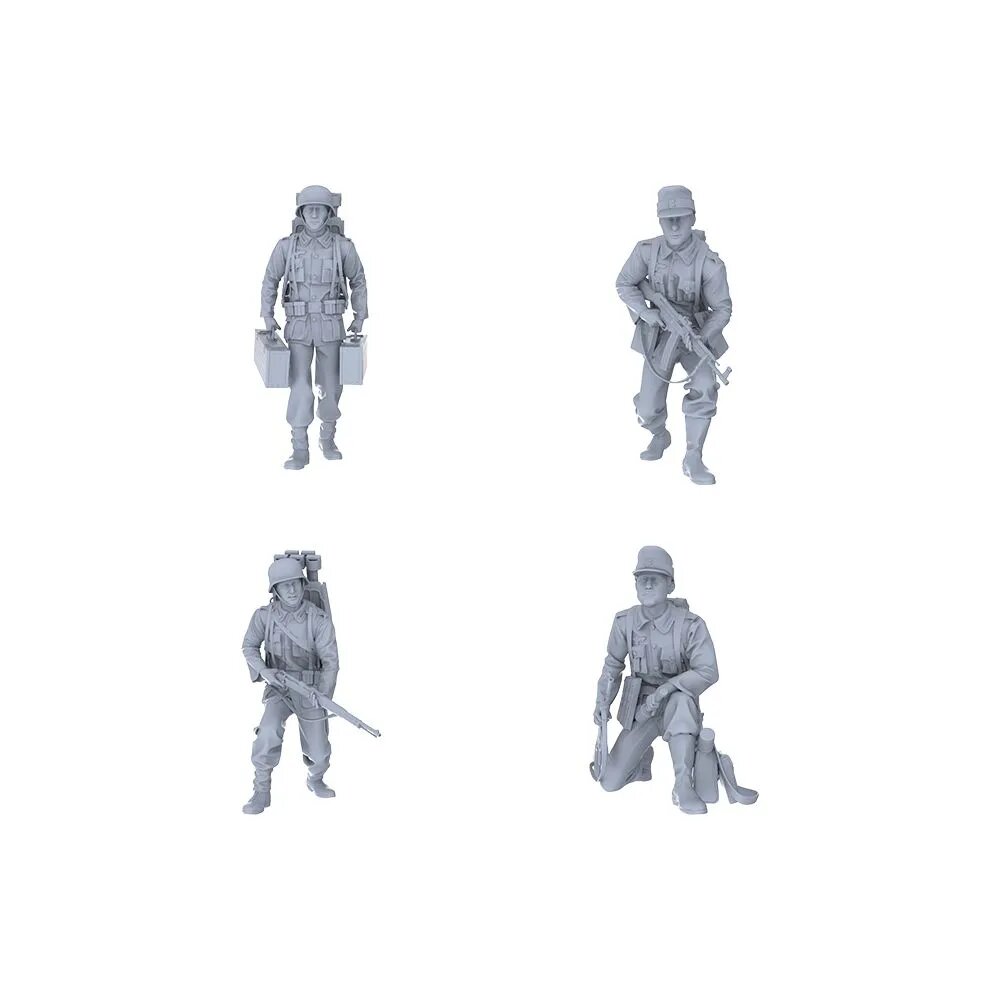 Сборная модель 1/72: солдаты 4 шт, миниатюрные фигурки Второй мировой войны, аксессуары для военных моделей