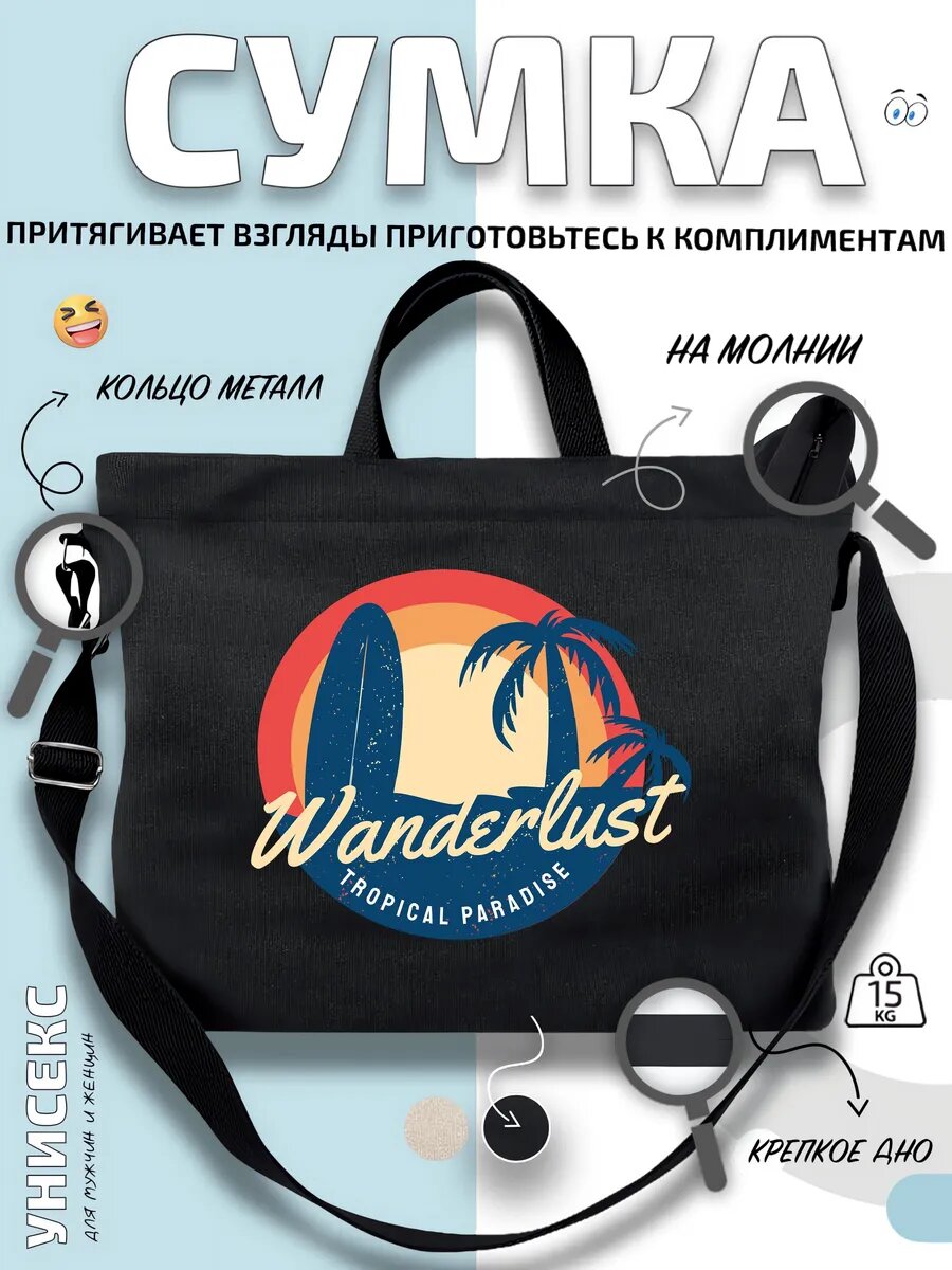 Сумка шоппер  Tropical Paradise пальмы