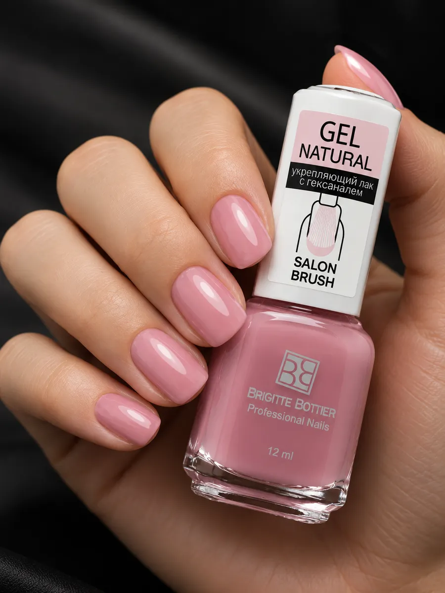Brigitte Bottier GEL NATURAL укрепляющий лак для ногтей №04 розовый, 12 мл