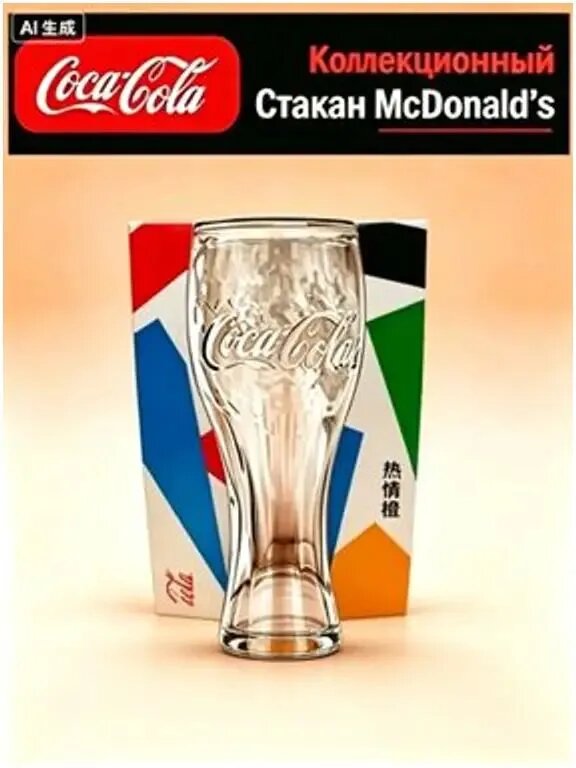 Стакан "Coca-Cola" 370 мл 1 шт светло-серый