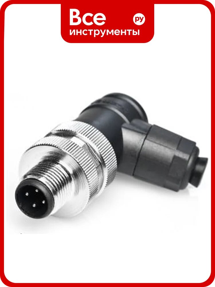 Соединитель клеммный VELLEDQ M12-M04S-PG9 Вилка, Угловой с клеммником, Пластик 4-PIN IP65 250 AC/DC 08-00052474