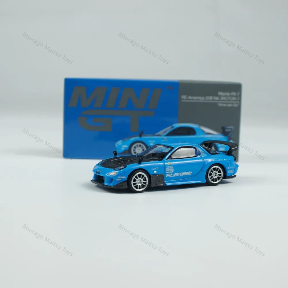 MINIGT 1:64 Mazda RX-7 RE-Amemiya 20B NA3ROTOR-7 "Ama-san Go" отлитая под давлением модель гоночного автомобиля Игрушки