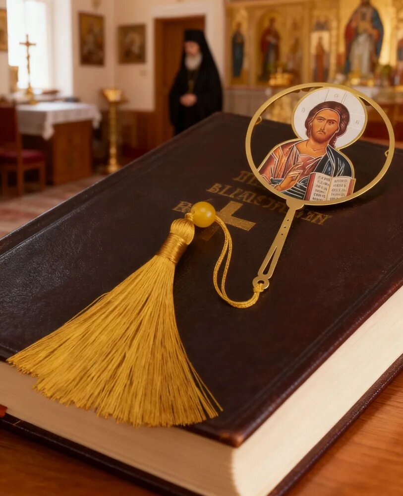 Православная икона Иисуса Христа-Учителя, металлическая закладка с кисточками, подарок любителю книг