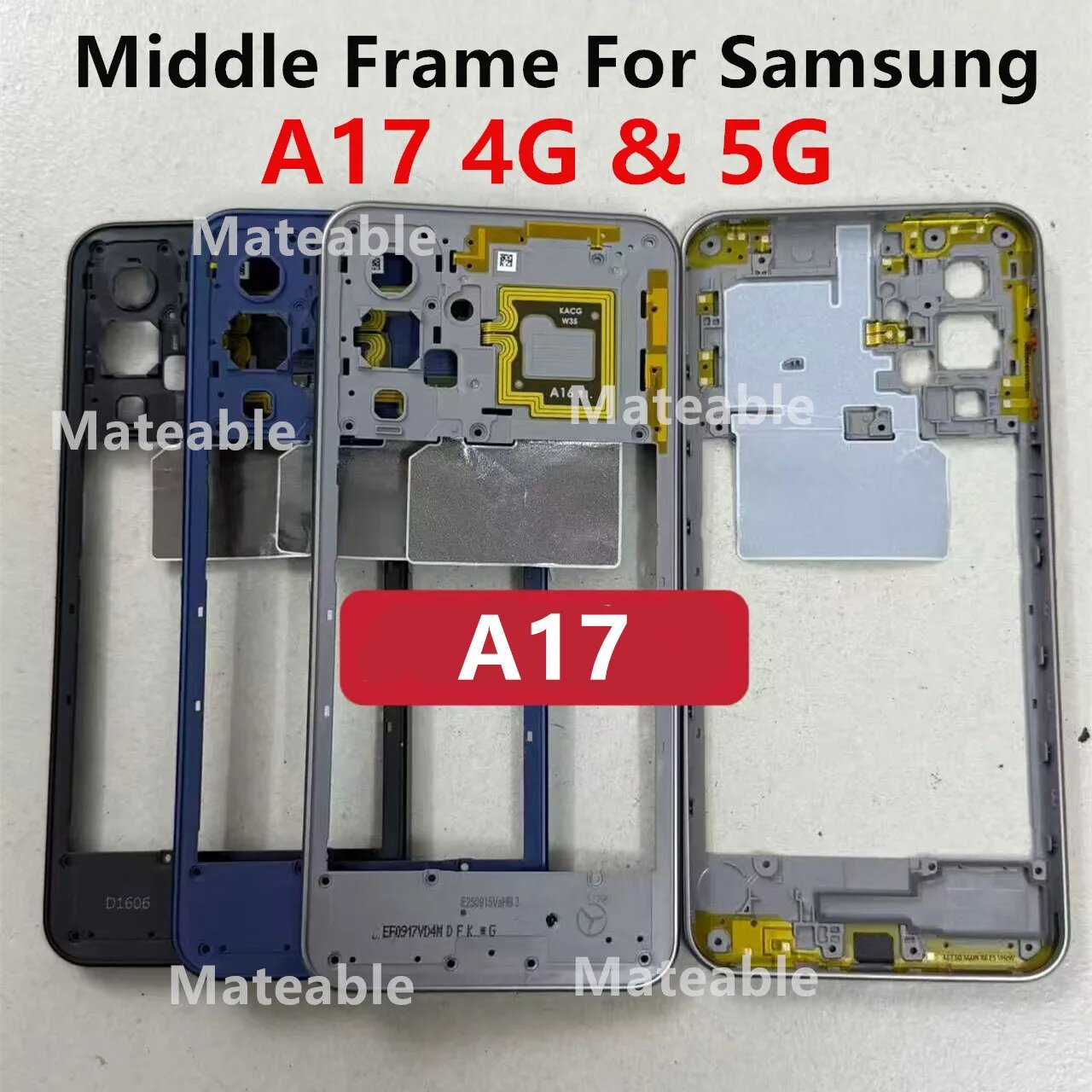 A175 A176 для Samsung Galaxy A17 4G 5G, средняя рамка, корпус, ЖК-дисплей, лицевая A17 4G Black