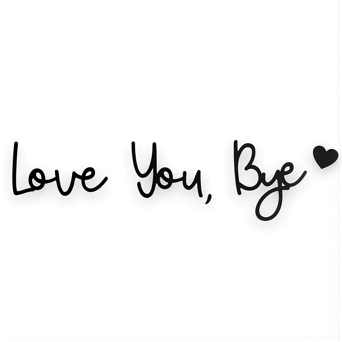 Семейная настенная декорация из дерева Love You Bye черная с теплым посланием для всех членов семьи прихожей гостиной