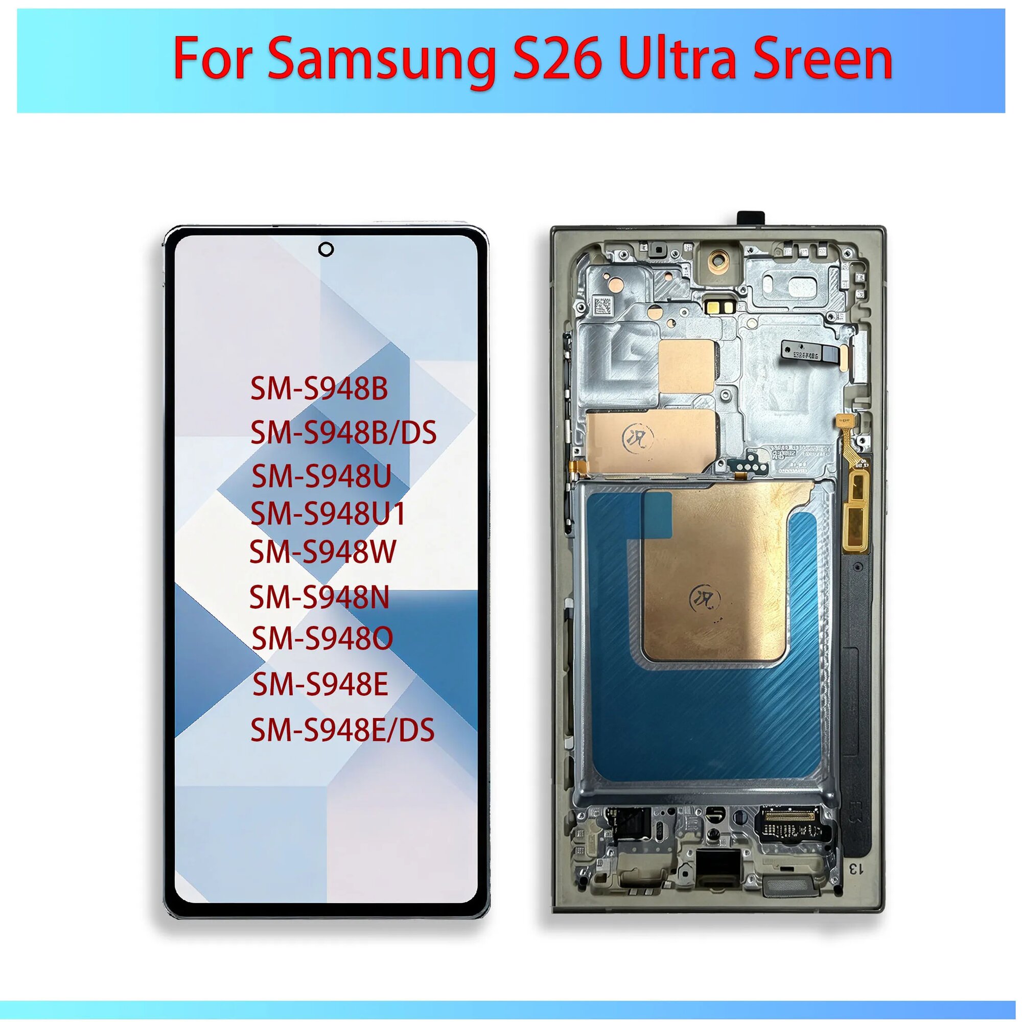 100% оригинальный Super AMOLED дисплей для Samsung Galaxy S26 Ultra, сенсорный экран, дигитайзер, замена для Samsung S26 Ultra Pantall