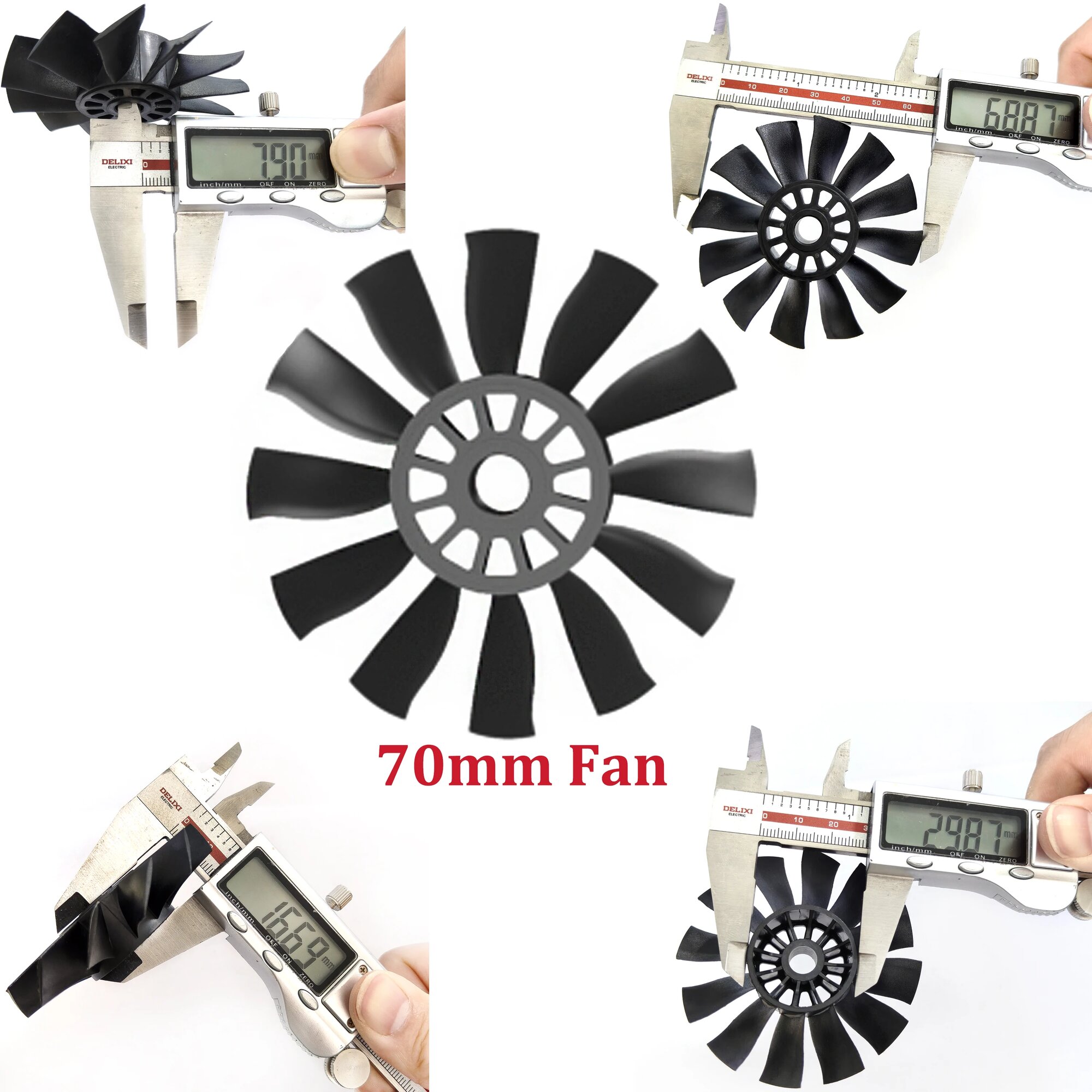 Вентиляторы 70 мм, 64 мм, 50 мм (CW/CCW), 12 лопастей для QX-MOTOR EDF, мощные вентиляторы, запчасти для DIY-проектов