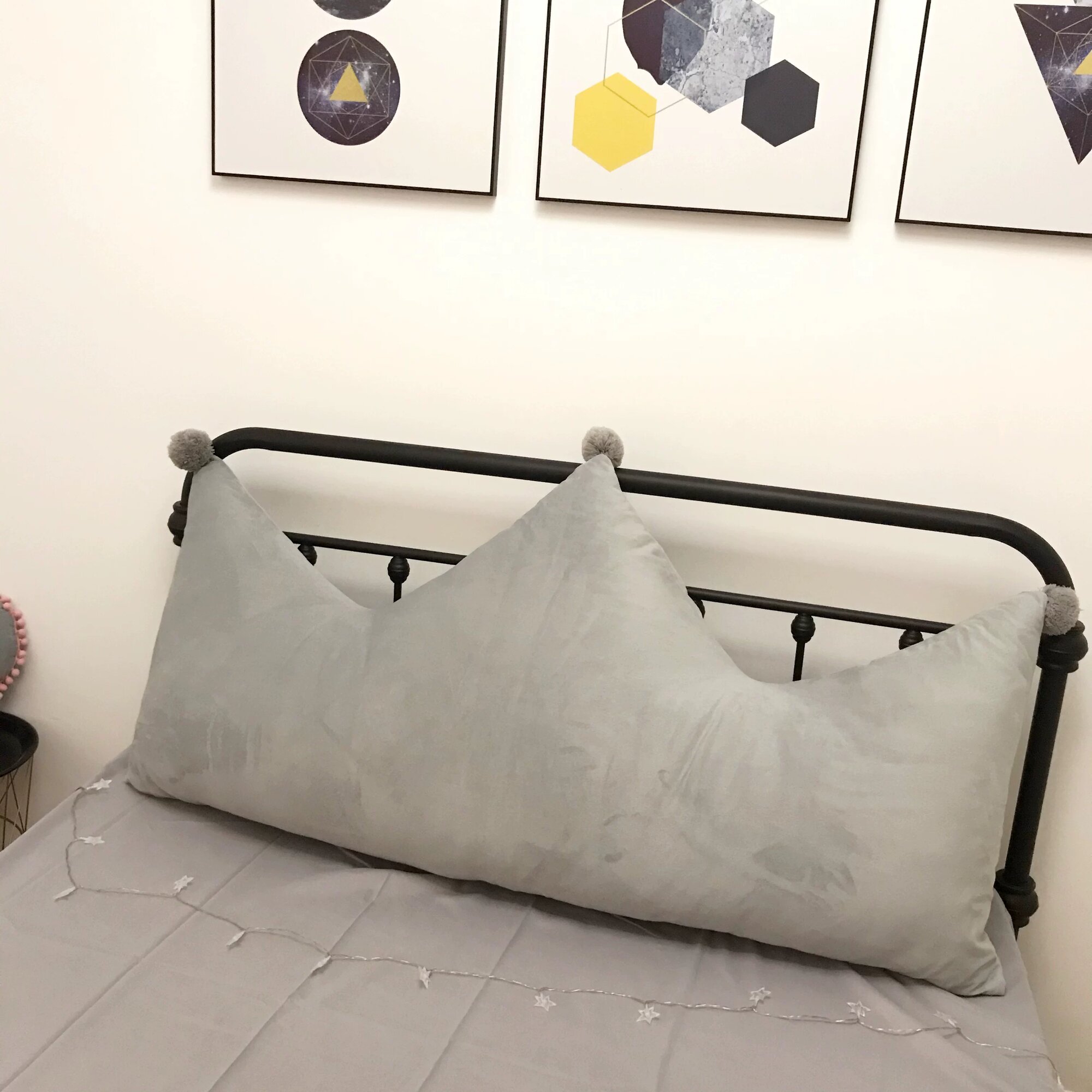 Подушка из кристального флиса в сером цвете, длинная, 90x70 см, удобное оконное сиденье