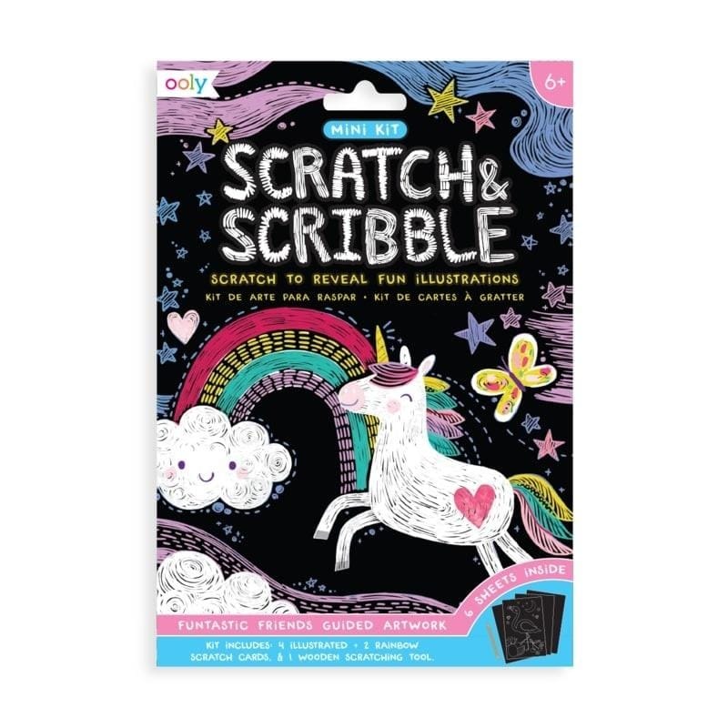 Набор для рисования, росписи Ooly Mini Scratch & Scribble "Друзья", 7 предметов