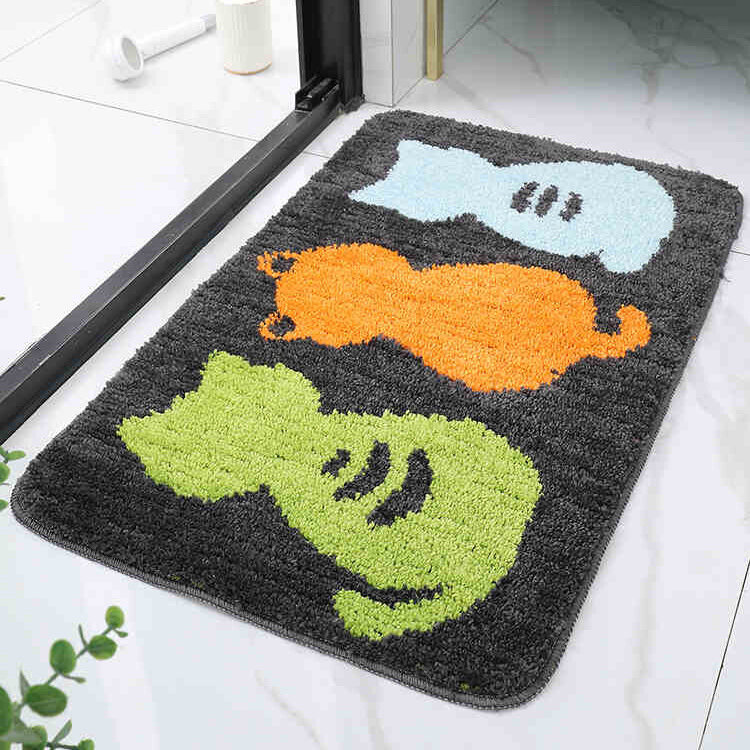 Водопоглощающий флокированный коврик для ванной с кошками，40x60cm
