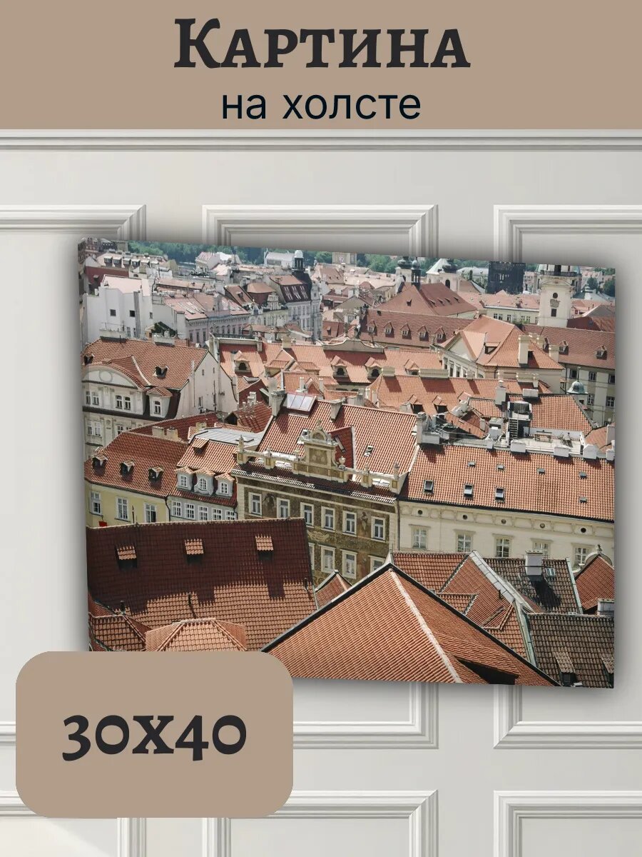Картина Чехия Czech Европа 30x40 панорама Праги