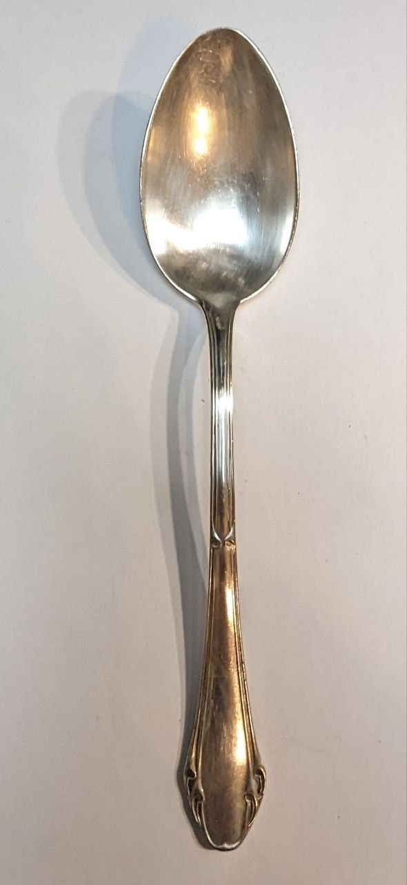 Столовая ложка, мельхиор, Клеймо МНЦ 65-20 Киев. Винтаж СССР, 1950-е г.