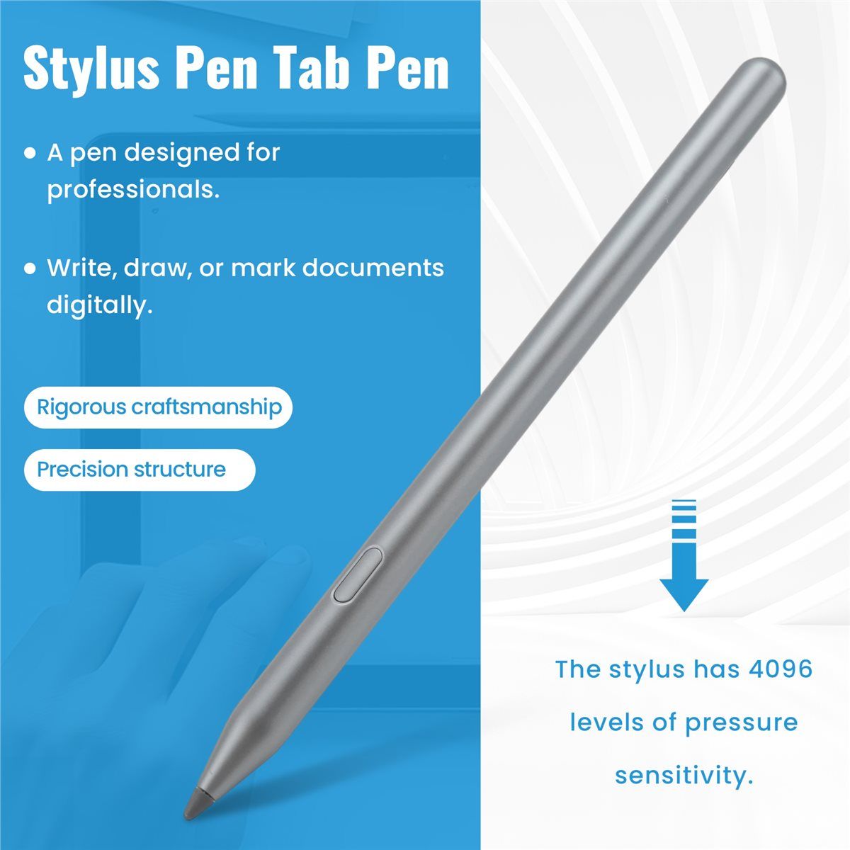 Стилус Tab Pen Plus для Lenovo AP500U, совместимый с Lenovo Tab M11 (серый)