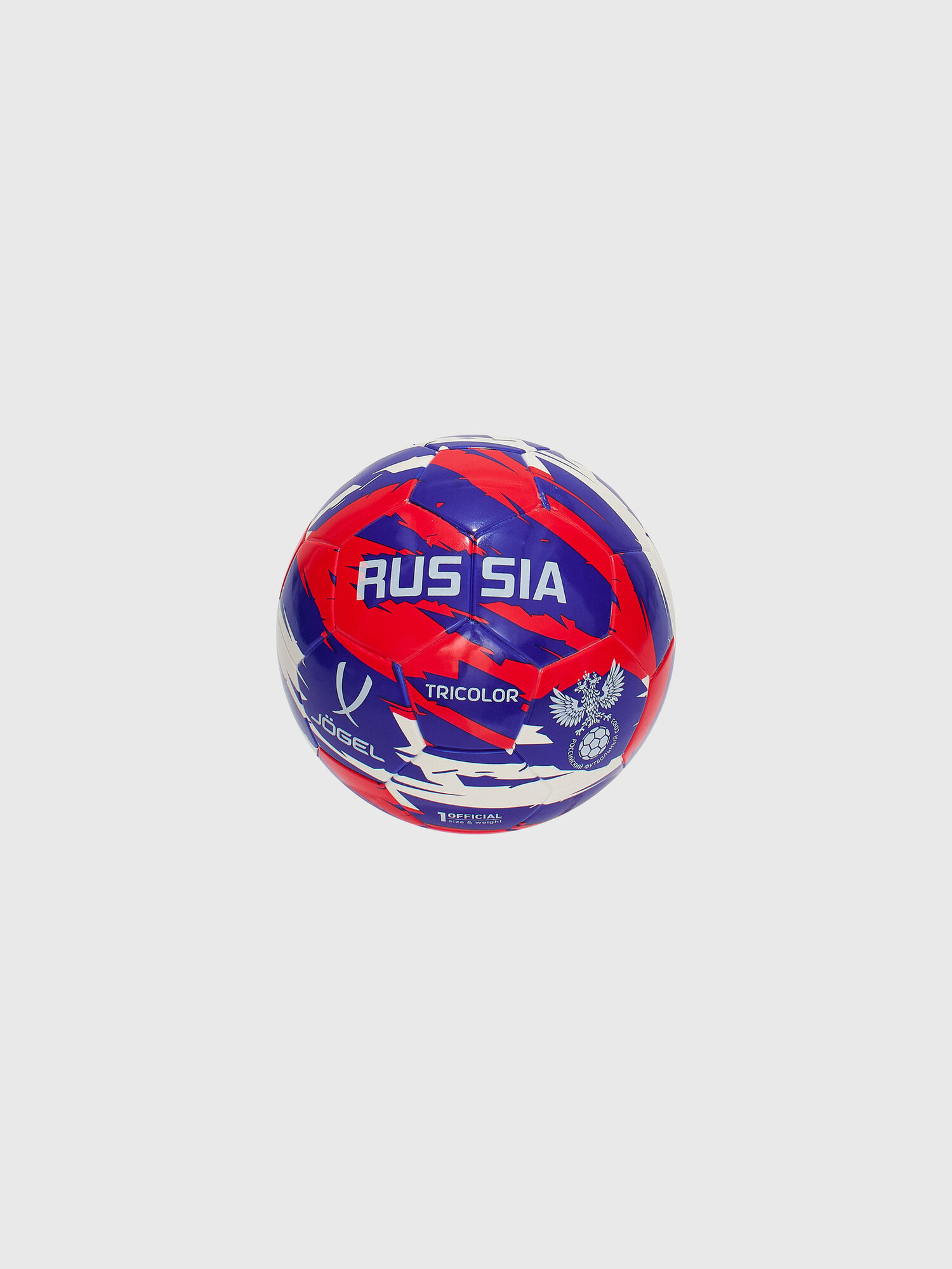 Сувенирный мяч Jogel Russia Tricolor ЦБ-00003930, размер 1, Белый - Красный - Синий