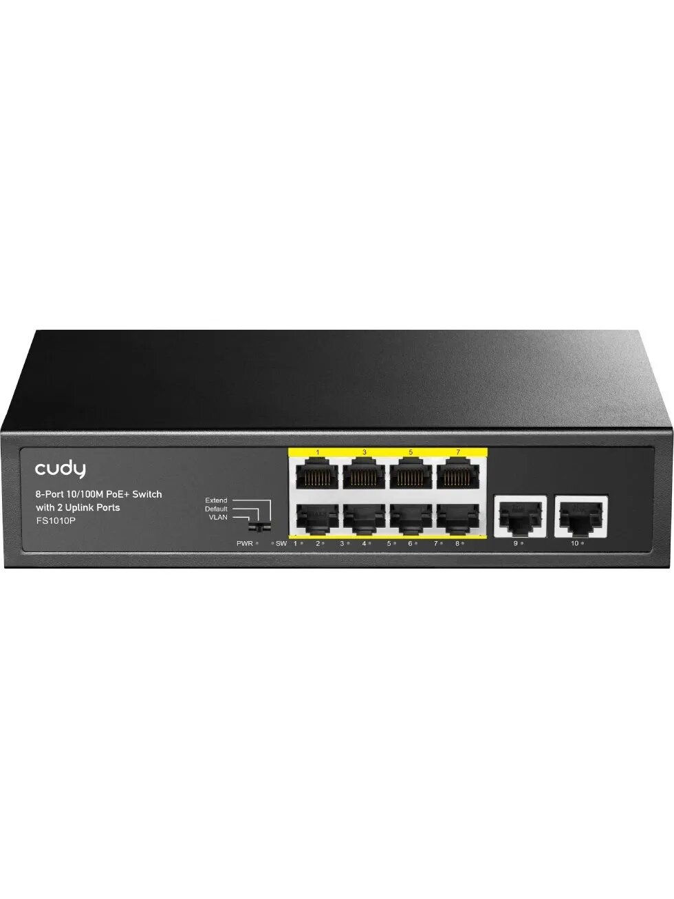 Коммутатор неуправляемый Cudy FS1010P 8-Port 10/100M PSE RJ-45 +2 RJ45 10/100M Uplink Port PoE+ 120W