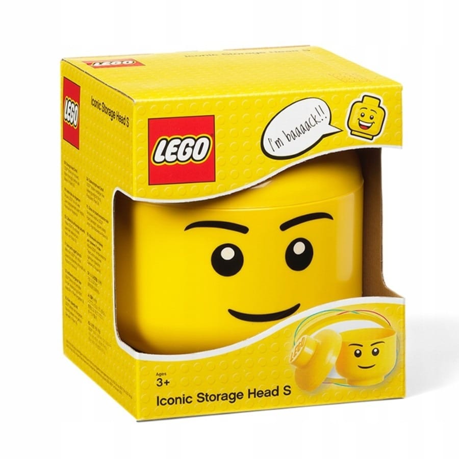 Подставка канцелярская LEGO маленькая голова, мальчик, желтый, размер S, 2 л