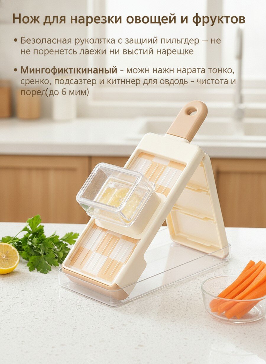 Многофункциональный инструмент для нарезки овощей, не повреждающий кожу рук: овощечистка для картофельной соломки
