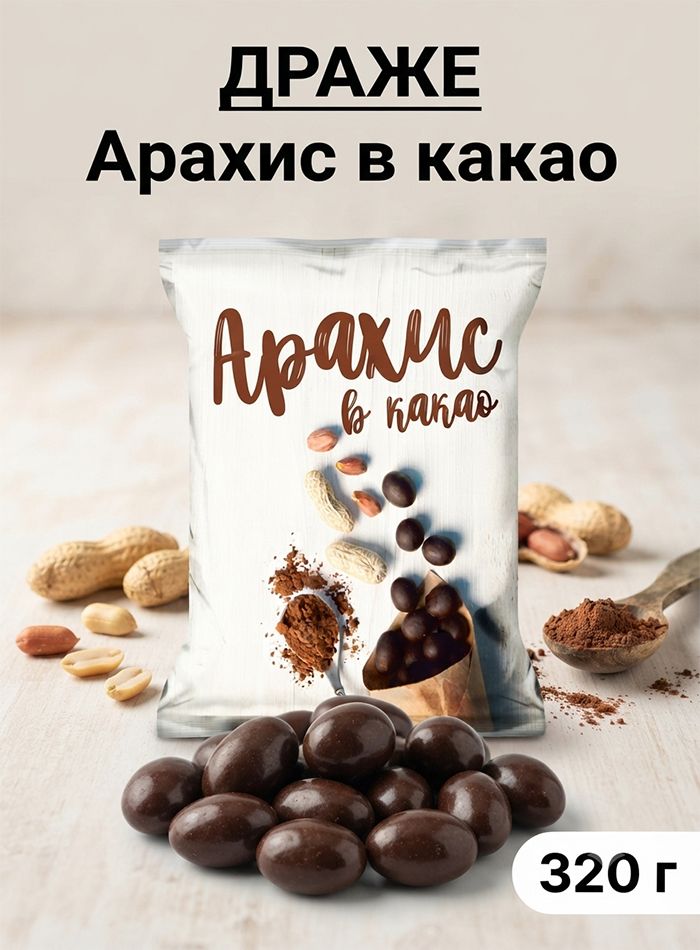 Драже арахис в какао 320г