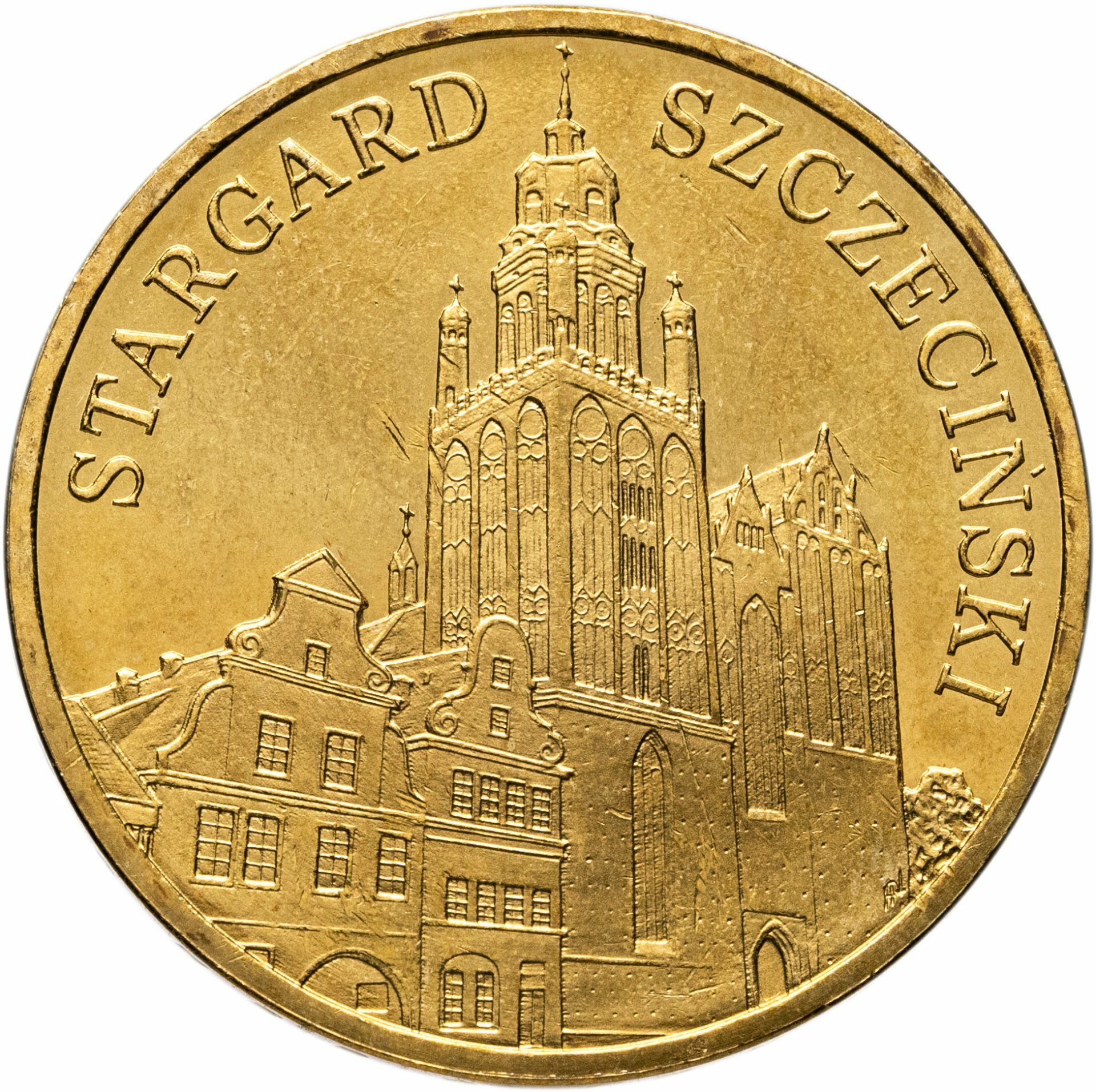 Польша 2 злотых 2007 "Старгард-Щециньски Stargard Szczeciński", Латунь, в сохранности UNC