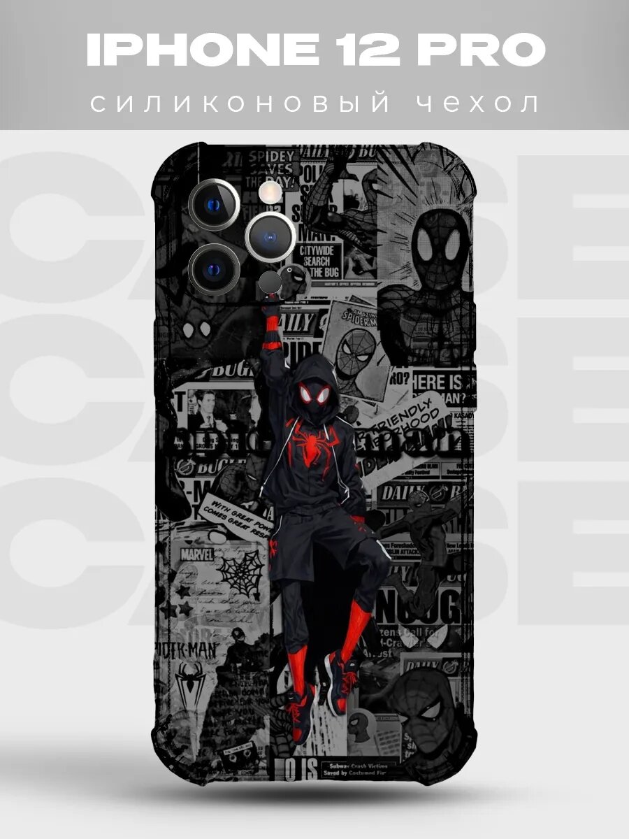 Чехол на iPhone 12 Pro Человек-паук spiderman комикс spider