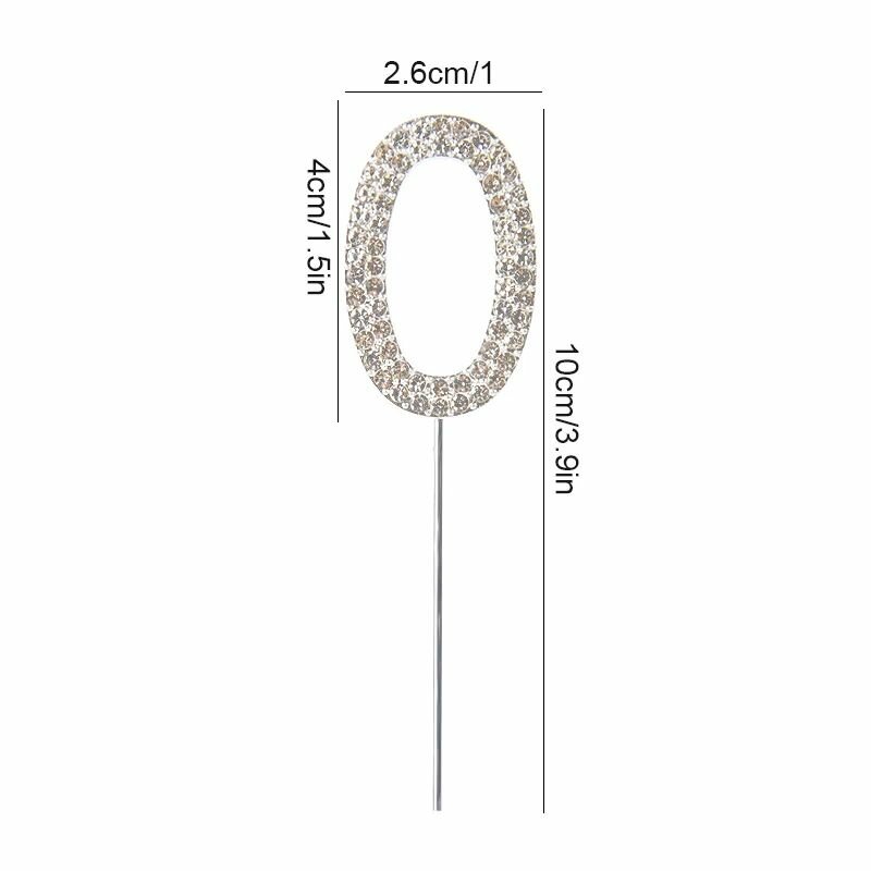 Топпер 0 металлический серебряный со стразами — фото 1