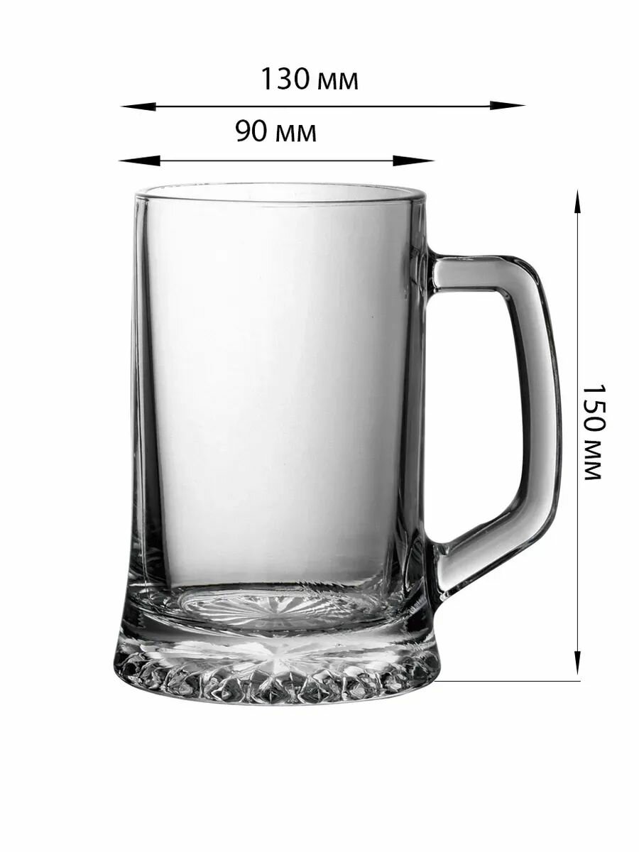 Кружка для пива "Паб"; стекло; 0,6л. — фото 1