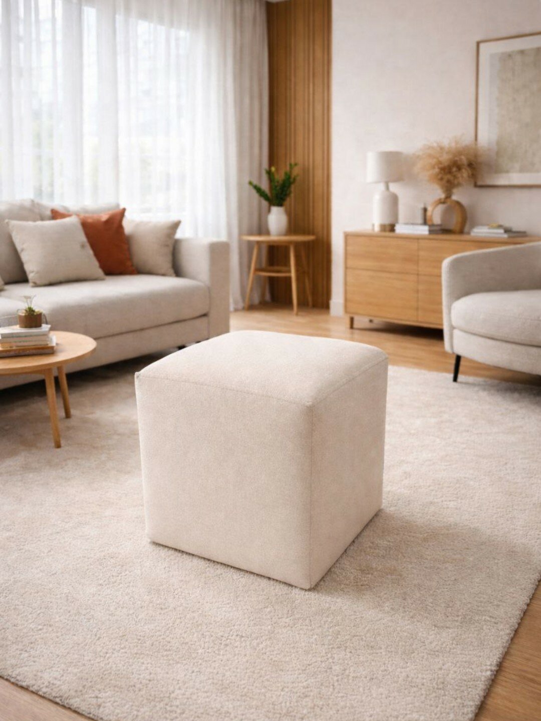 Ember Pouf — компактный кубический пуф 45×45×45 см в оттенках на выбор