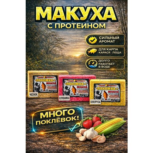 Макуха для рыбалки с протеином и мелассой кубики 