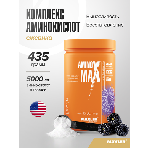 Аминокислотный комплекс Maxler Amino MaX c витамином D, 435 г - голубая малина