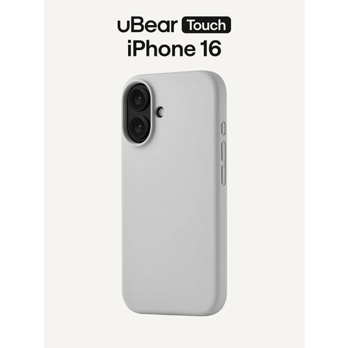 фото Чехол для iphone 16 ubear touch mag case софт-тач, magsafe совместимый, светло-серый