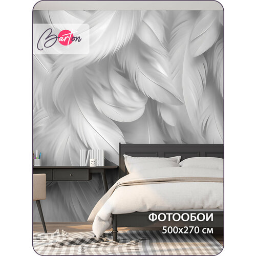 фото Фотообои на стену флизелиновые 3d перья 500х270 см bartonwall m241 barton wallpapers