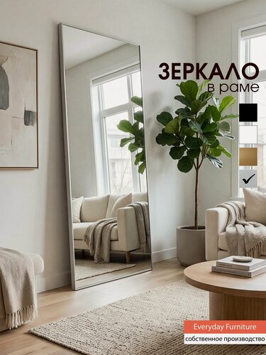 Изображение товара Зеркало настенное, прямоугольное в металлической раме FLOTALE , "Цвет рамы - Серебро" 120 см х 40 см, 1 шт