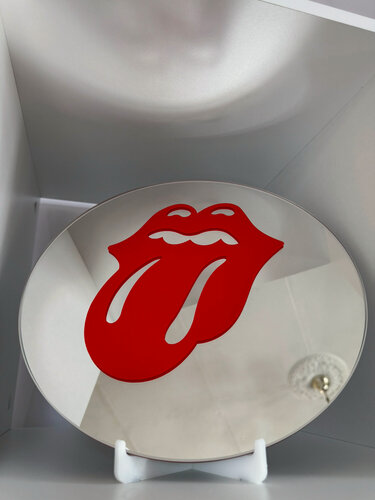 Изображение товара Зеркало интерьерное с графикой THE ROLLING STONES, круглое, размер 30 см, цвет красный, бренд Zrcatko