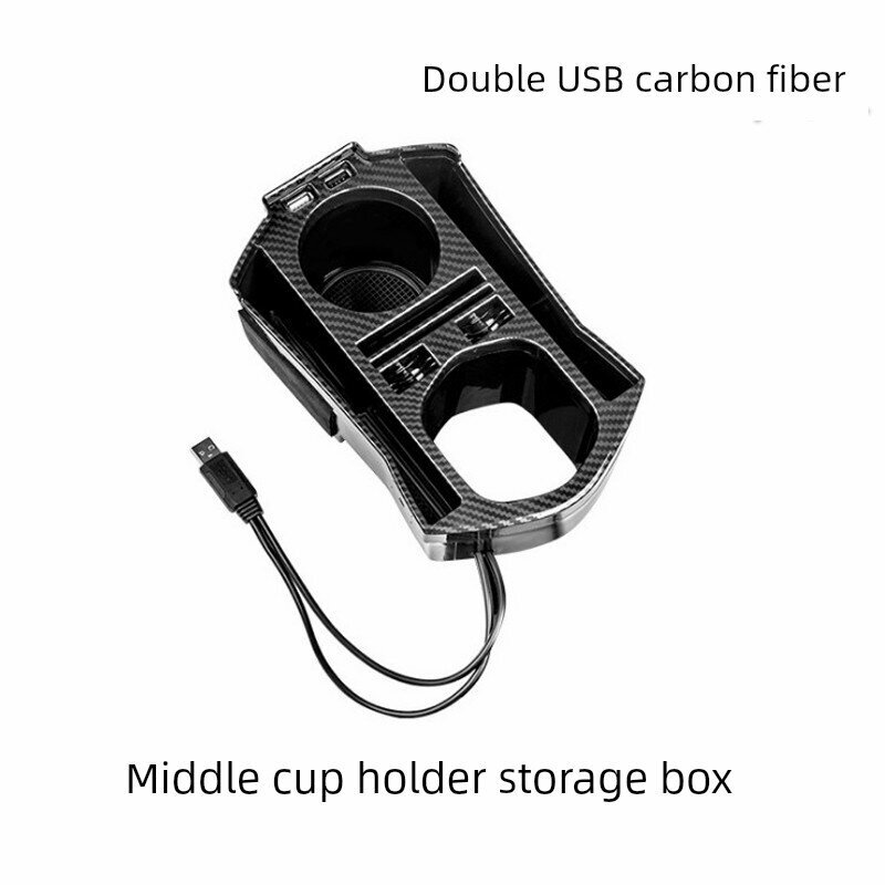 Карбоновый центральный держатель для стаканов с двумя USB-портами для Honda Civic 10-го поколения салонные аксессуары