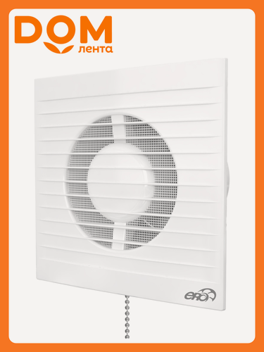 Изображение товара Вентилятор ERA E 100 S-02, с тяговым выключателем, белый, пластик, 14 Вт