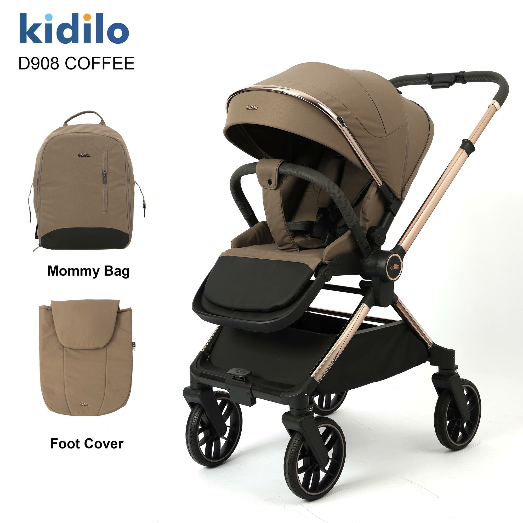 Прогулочная коляска KIDILO, компактная, легкая, удобная, от 0 до 5 лет