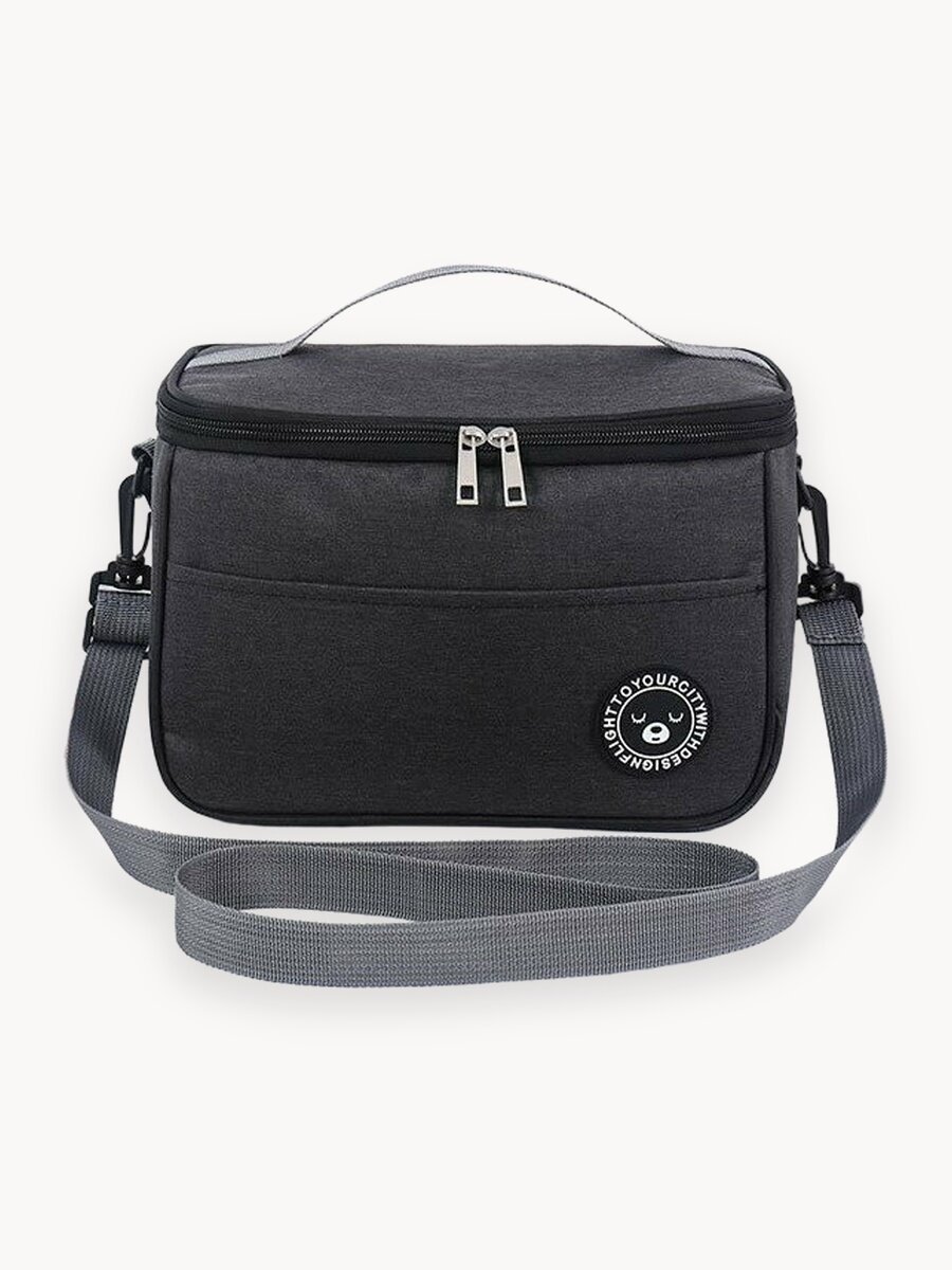 Сумка холодильник R-MAX объемом 8 литров со съемным плечевым ремнем, водонепроницаемыми швами для сохранения продуктов в тепле или холоде, черная