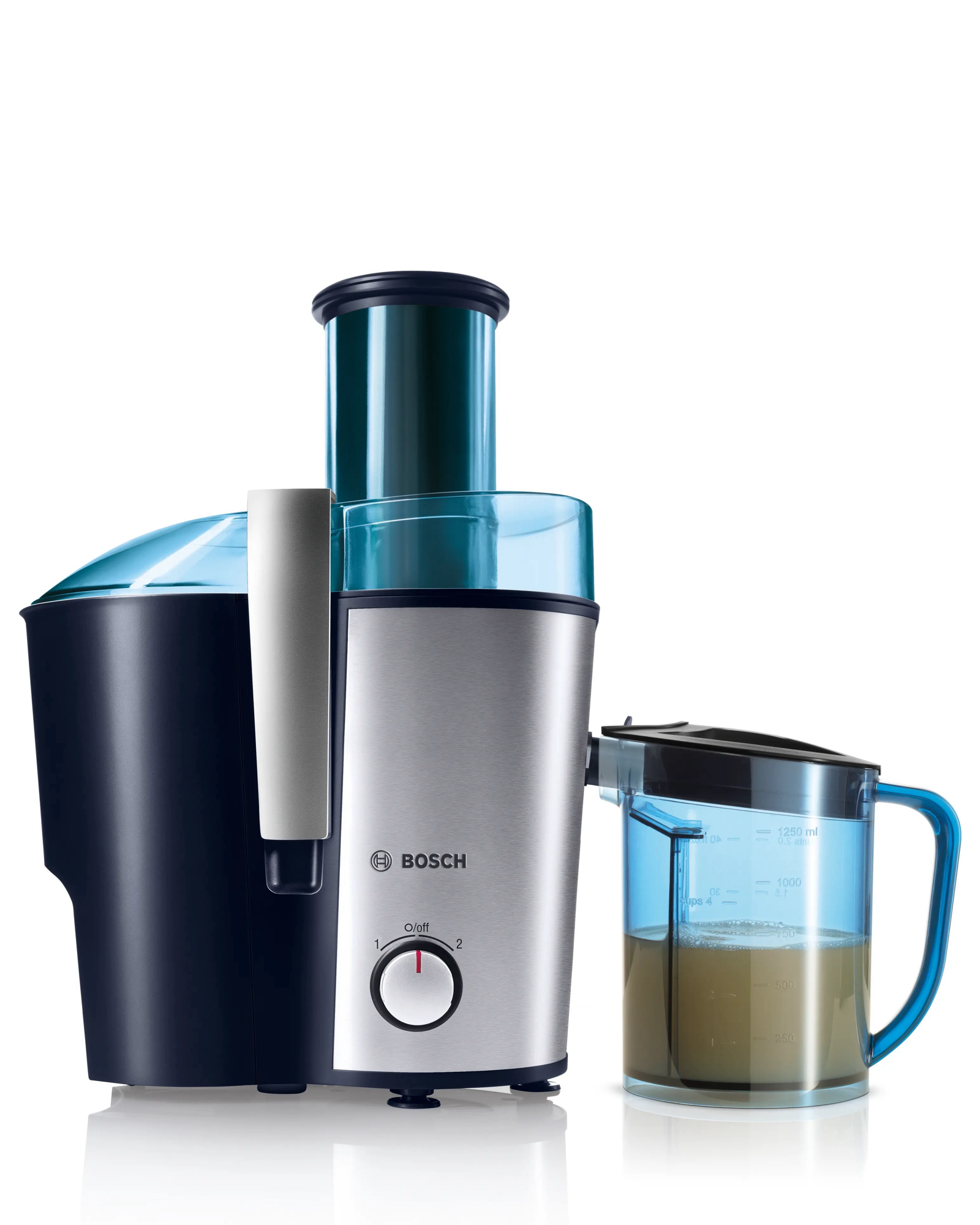 Центрифужная соковыжималка Bosch MES3500, 700W, 2 скорости, без BPA, синий, серебристый
