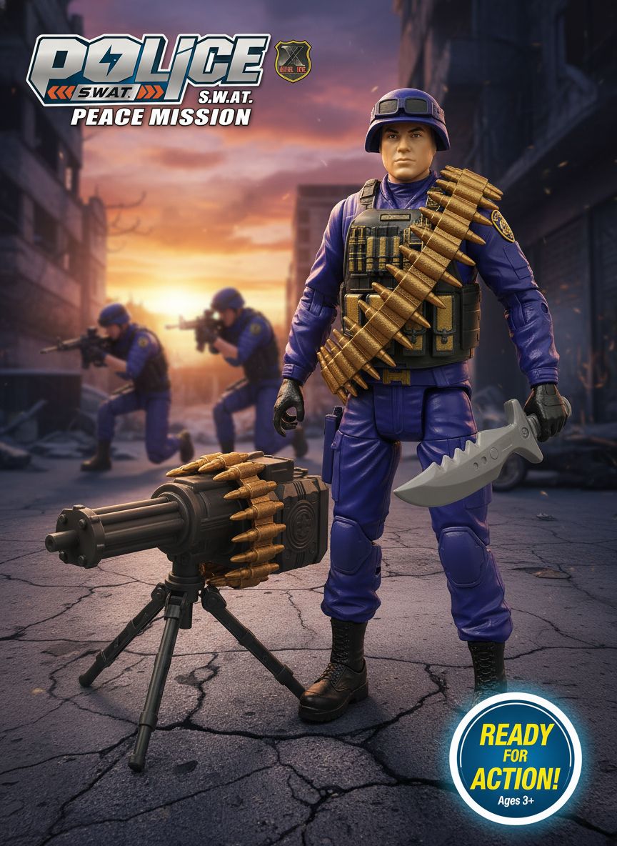 Игрушечный набор "Солдат спецназа полиции", с пистолетом и патронами, для детей