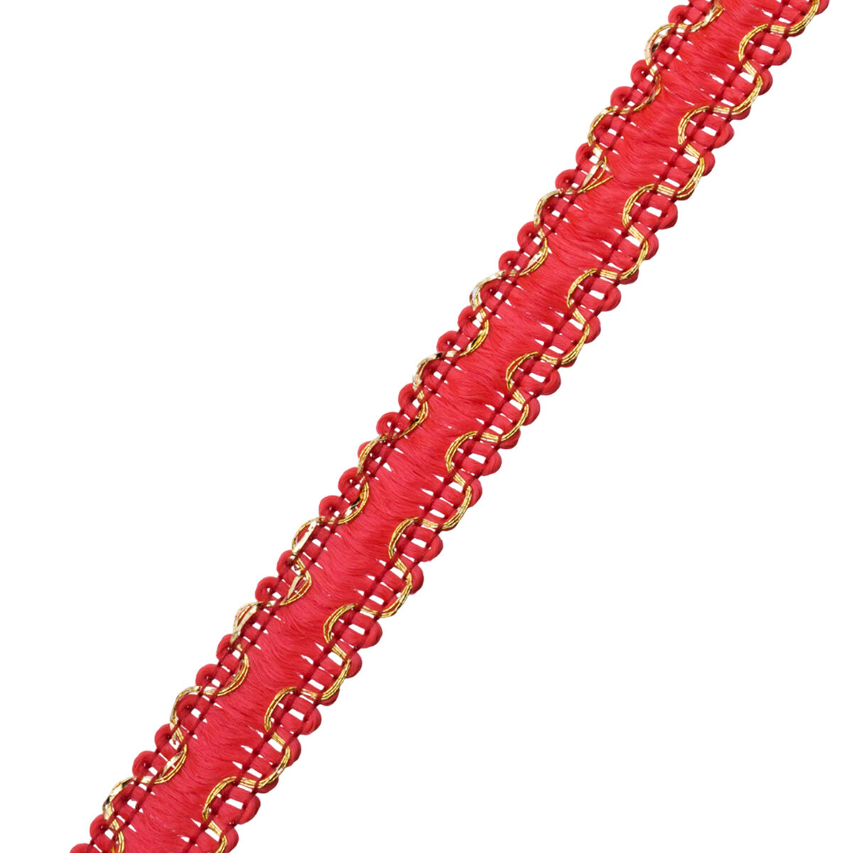 С3729г17/1 Тесьма вяз. отделочная рис 9254 'Зиг-Заг' 10мм*10м (красный/золото), 10 м