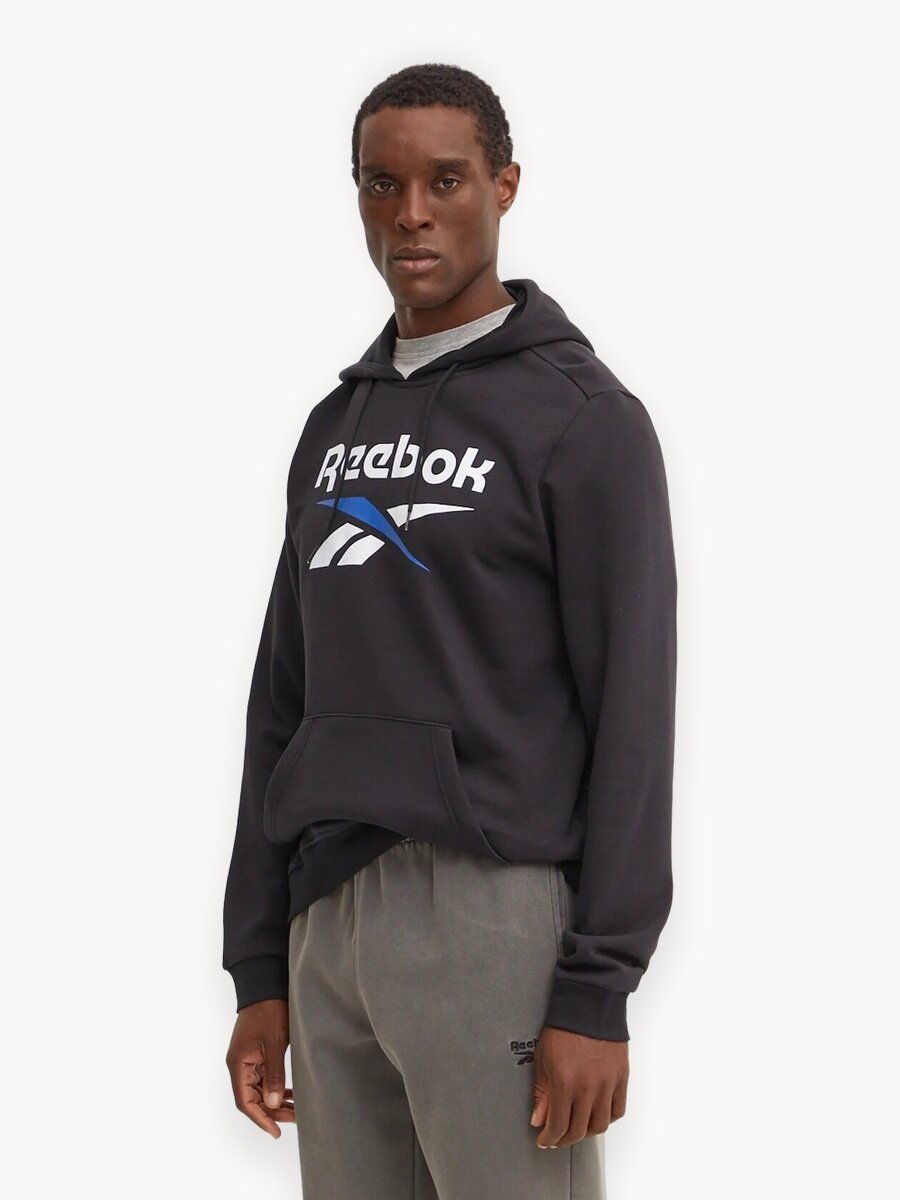Худи Reebok Identity big logo, размер L INT, , черный/голубой